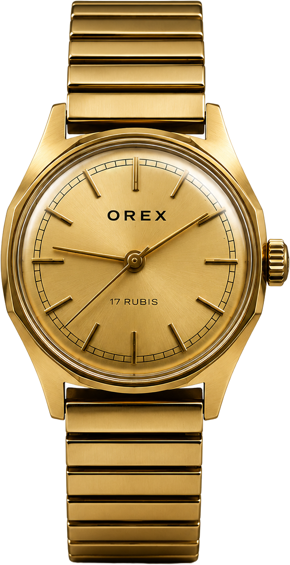 OREX® 17 rubine auriu – model damă octogonal din perioada socialistă
