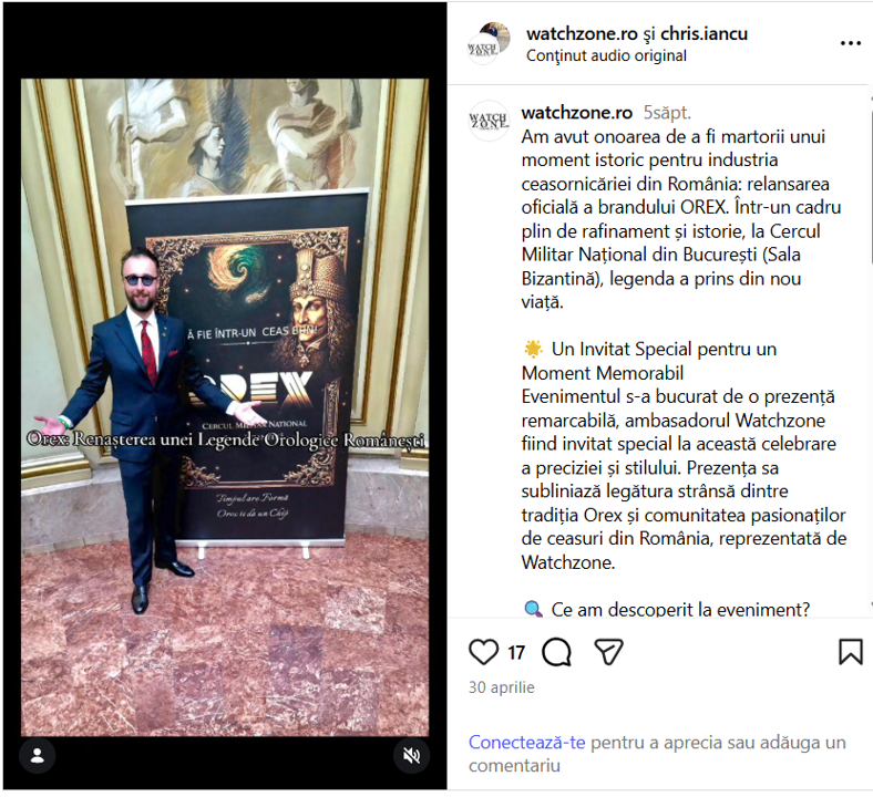 OREX® reflectată de profesioniști in orologerie 